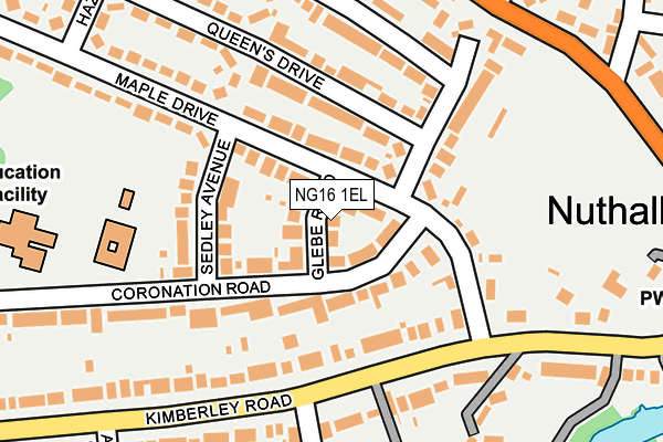NG16 1EL map - OS OpenMap – Local (Ordnance Survey)
