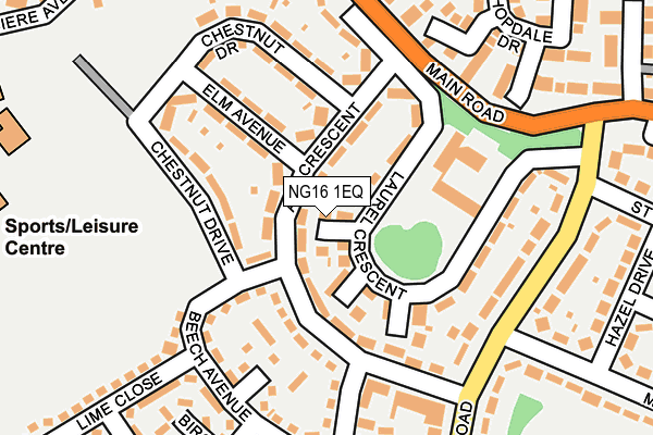 NG16 1EQ map - OS OpenMap – Local (Ordnance Survey)