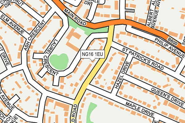NG16 1EU map - OS OpenMap – Local (Ordnance Survey)