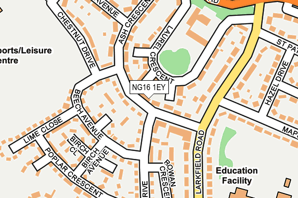 NG16 1EY map - OS OpenMap – Local (Ordnance Survey)