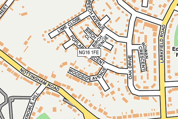 NG16 1FE map - OS OpenMap – Local (Ordnance Survey)
