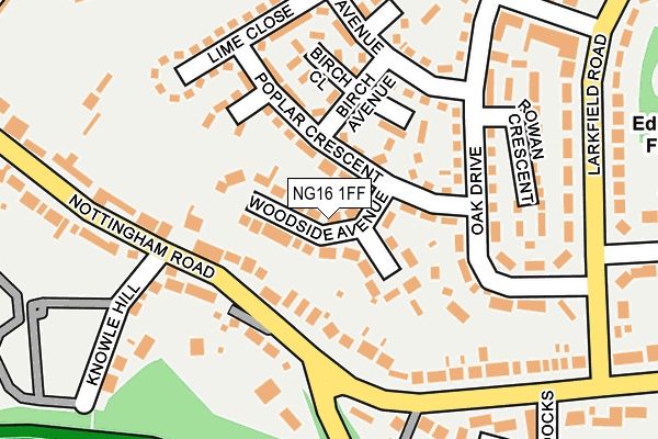 NG16 1FF map - OS OpenMap – Local (Ordnance Survey)