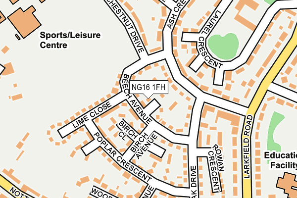 NG16 1FH map - OS OpenMap – Local (Ordnance Survey)