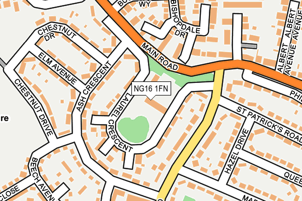 NG16 1FN map - OS OpenMap – Local (Ordnance Survey)