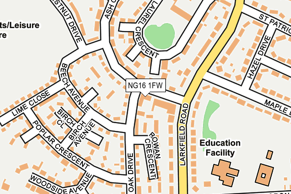 NG16 1FW map - OS OpenMap – Local (Ordnance Survey)