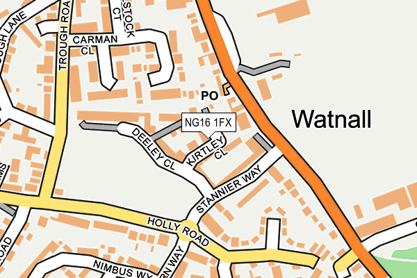 NG16 1FX map - OS OpenMap – Local (Ordnance Survey)