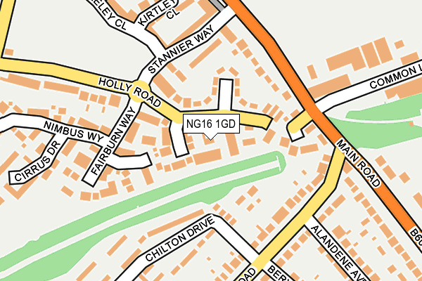 NG16 1GD map - OS OpenMap – Local (Ordnance Survey)