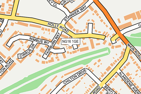 NG16 1GE map - OS OpenMap – Local (Ordnance Survey)