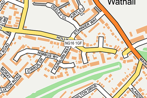 NG16 1GF map - OS OpenMap – Local (Ordnance Survey)