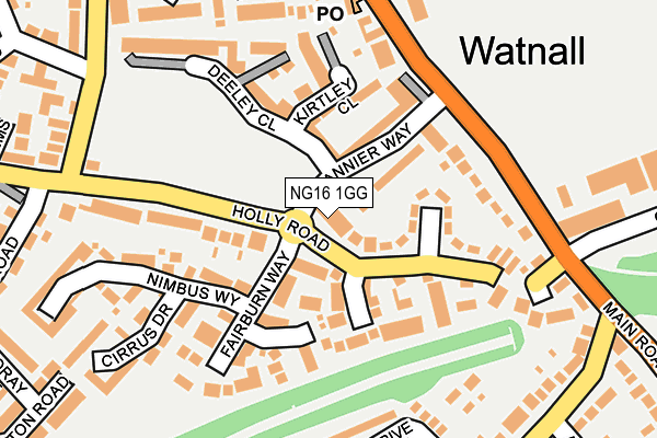 NG16 1GG map - OS OpenMap – Local (Ordnance Survey)