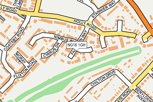 NG16 1GH map - OS OpenMap – Local (Ordnance Survey)