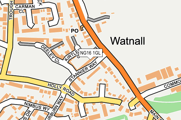 NG16 1GL map - OS OpenMap – Local (Ordnance Survey)