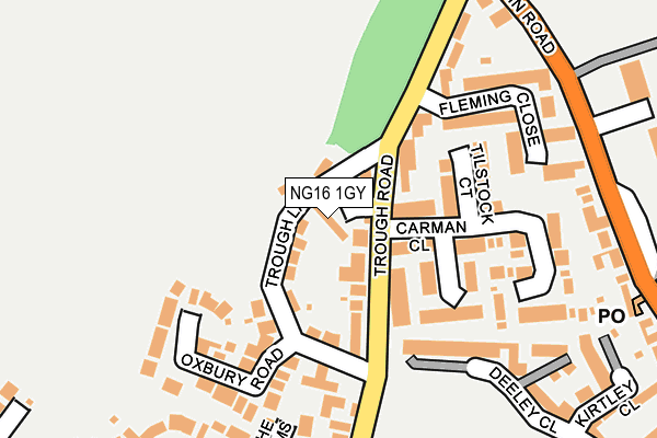 NG16 1GY map - OS OpenMap – Local (Ordnance Survey)