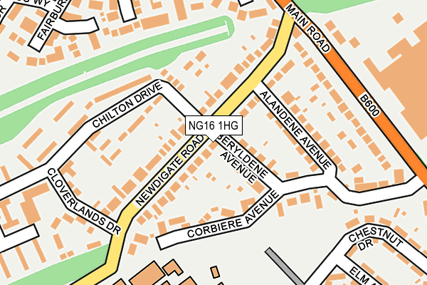NG16 1HG map - OS OpenMap – Local (Ordnance Survey)