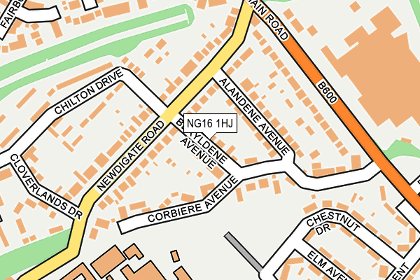 NG16 1HJ map - OS OpenMap – Local (Ordnance Survey)