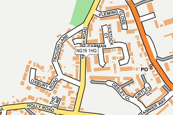 NG16 1HQ map - OS OpenMap – Local (Ordnance Survey)