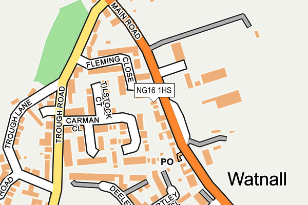 NG16 1HS map - OS OpenMap – Local (Ordnance Survey)