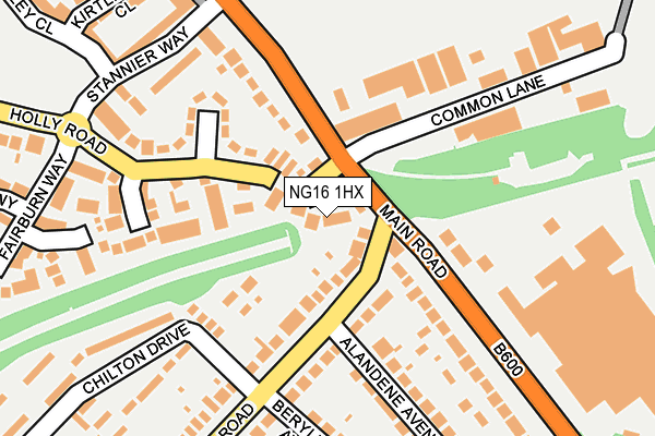 NG16 1HX map - OS OpenMap – Local (Ordnance Survey)