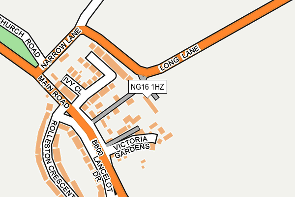NG16 1HZ map - OS OpenMap – Local (Ordnance Survey)