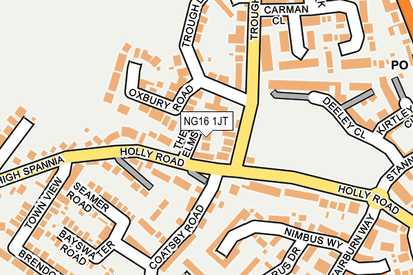 NG16 1JT map - OS OpenMap – Local (Ordnance Survey)