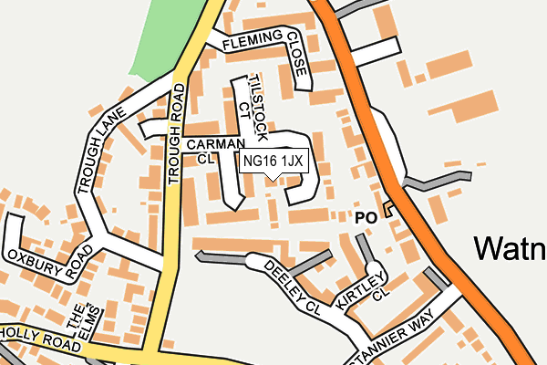 NG16 1JX map - OS OpenMap – Local (Ordnance Survey)