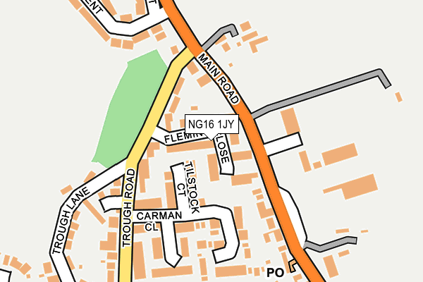 NG16 1JY map - OS OpenMap – Local (Ordnance Survey)