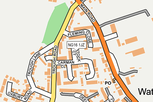 NG16 1JZ map - OS OpenMap – Local (Ordnance Survey)