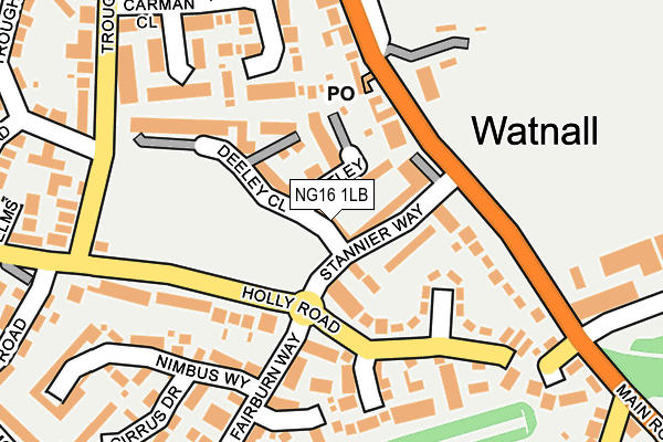 NG16 1LB map - OS OpenMap – Local (Ordnance Survey)