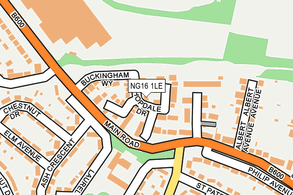 NG16 1LE map - OS OpenMap – Local (Ordnance Survey)