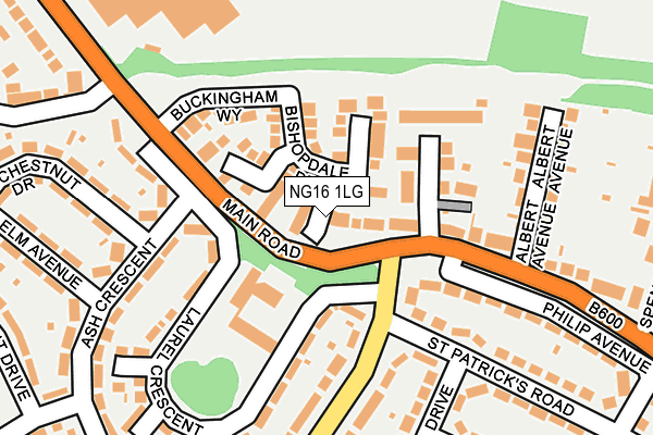 NG16 1LG map - OS OpenMap – Local (Ordnance Survey)