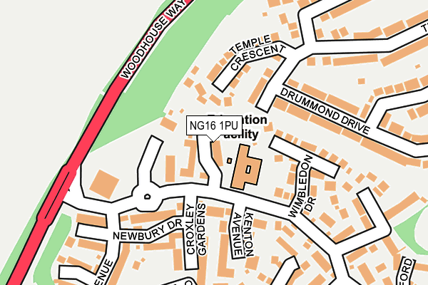 NG16 1PU map - OS OpenMap – Local (Ordnance Survey)