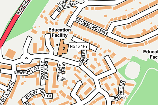 NG16 1PY map - OS OpenMap – Local (Ordnance Survey)