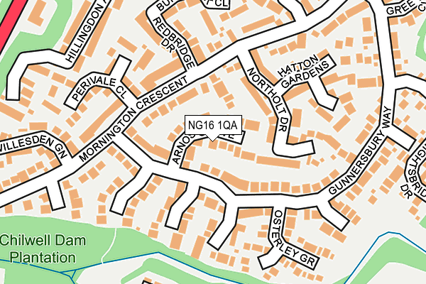 NG16 1QA map - OS OpenMap – Local (Ordnance Survey)