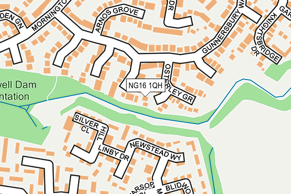 NG16 1QH map - OS OpenMap – Local (Ordnance Survey)