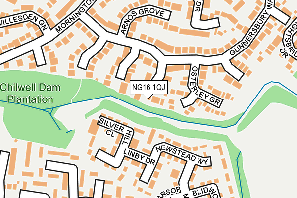 NG16 1QJ map - OS OpenMap – Local (Ordnance Survey)