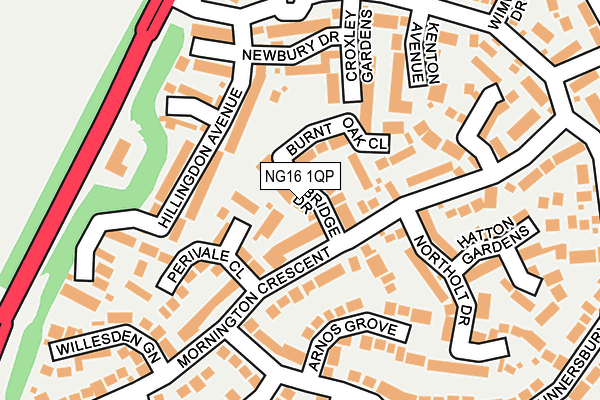 NG16 1QP map - OS OpenMap – Local (Ordnance Survey)