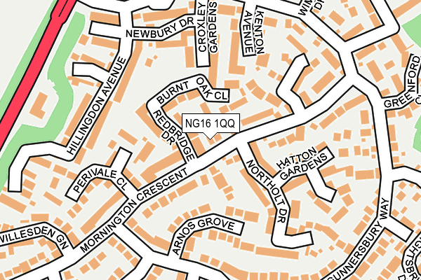 NG16 1QQ map - OS OpenMap – Local (Ordnance Survey)