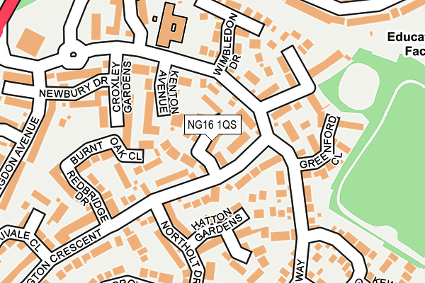 NG16 1QS map - OS OpenMap – Local (Ordnance Survey)