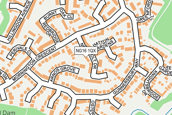 NG16 1QX map - OS OpenMap – Local (Ordnance Survey)