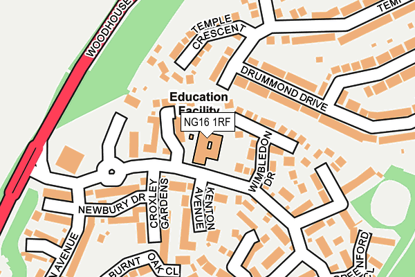 NG16 1RF map - OS OpenMap – Local (Ordnance Survey)