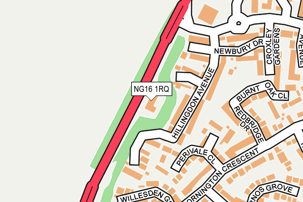 NG16 1RQ map - OS OpenMap – Local (Ordnance Survey)