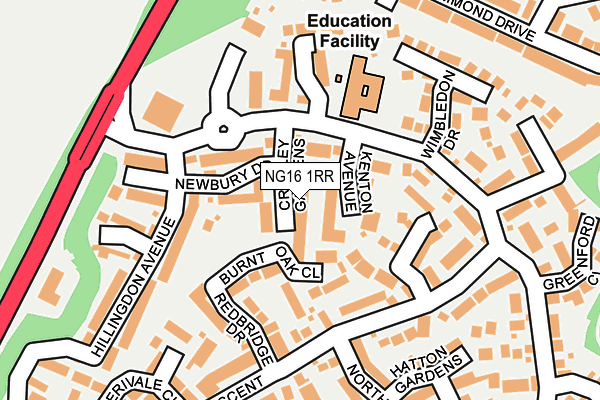 NG16 1RR map - OS OpenMap – Local (Ordnance Survey)
