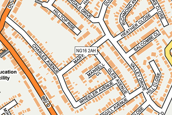 NG16 2AH map - OS OpenMap – Local (Ordnance Survey)