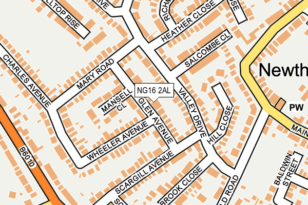 NG16 2AL map - OS OpenMap – Local (Ordnance Survey)