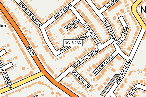 NG16 2AN map - OS OpenMap – Local (Ordnance Survey)