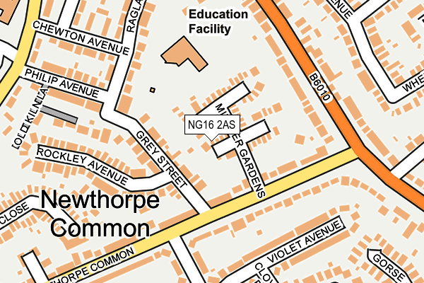 NG16 2AS map - OS OpenMap – Local (Ordnance Survey)