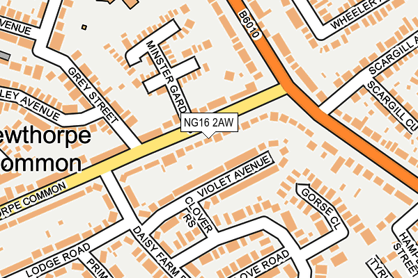 NG16 2AW map - OS OpenMap – Local (Ordnance Survey)