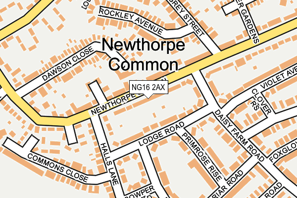 NG16 2AX map - OS OpenMap – Local (Ordnance Survey)