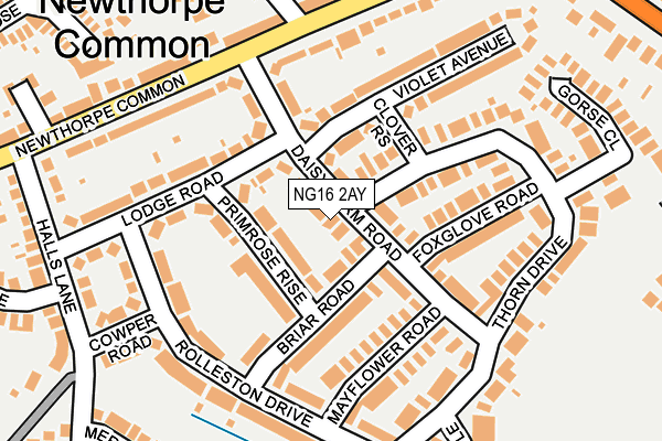 NG16 2AY map - OS OpenMap – Local (Ordnance Survey)