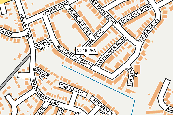 NG16 2BA map - OS OpenMap – Local (Ordnance Survey)